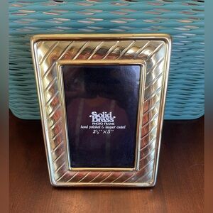 Vintage Solid Brass 3 1/2 X 5 Photo Frame